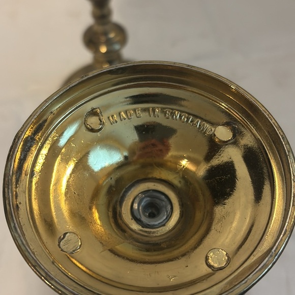 Vintage Gold Made in England Candle Holders Set of Two for Tapered Candles 7in - Picture 4 of 5